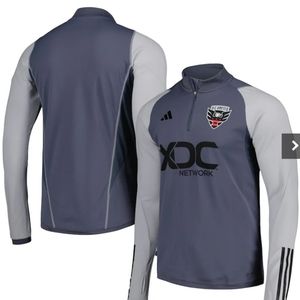DC United Adidas 2023 On-Field AEROREADY Quarter-Zip Training Top